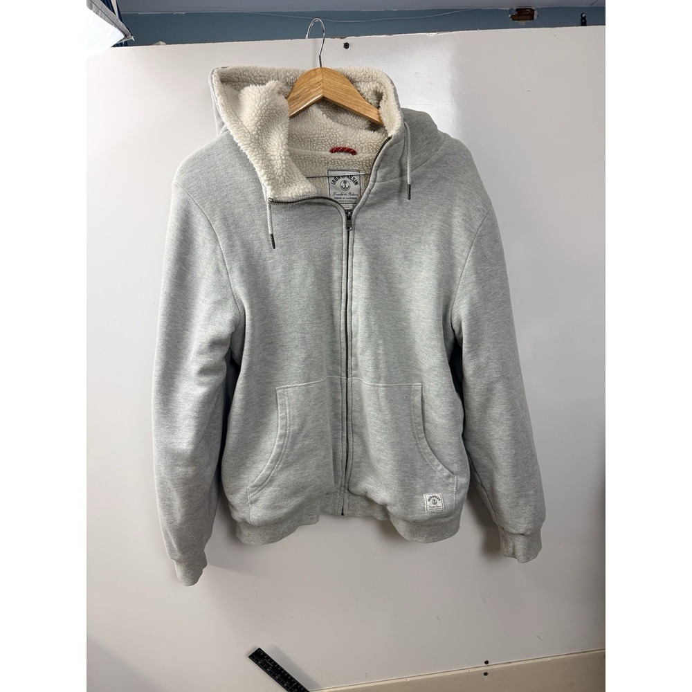 Iron and Resin Freedom Riders Gray Sherpa Lined Full Zip Hoodie Jacket Sz Medium